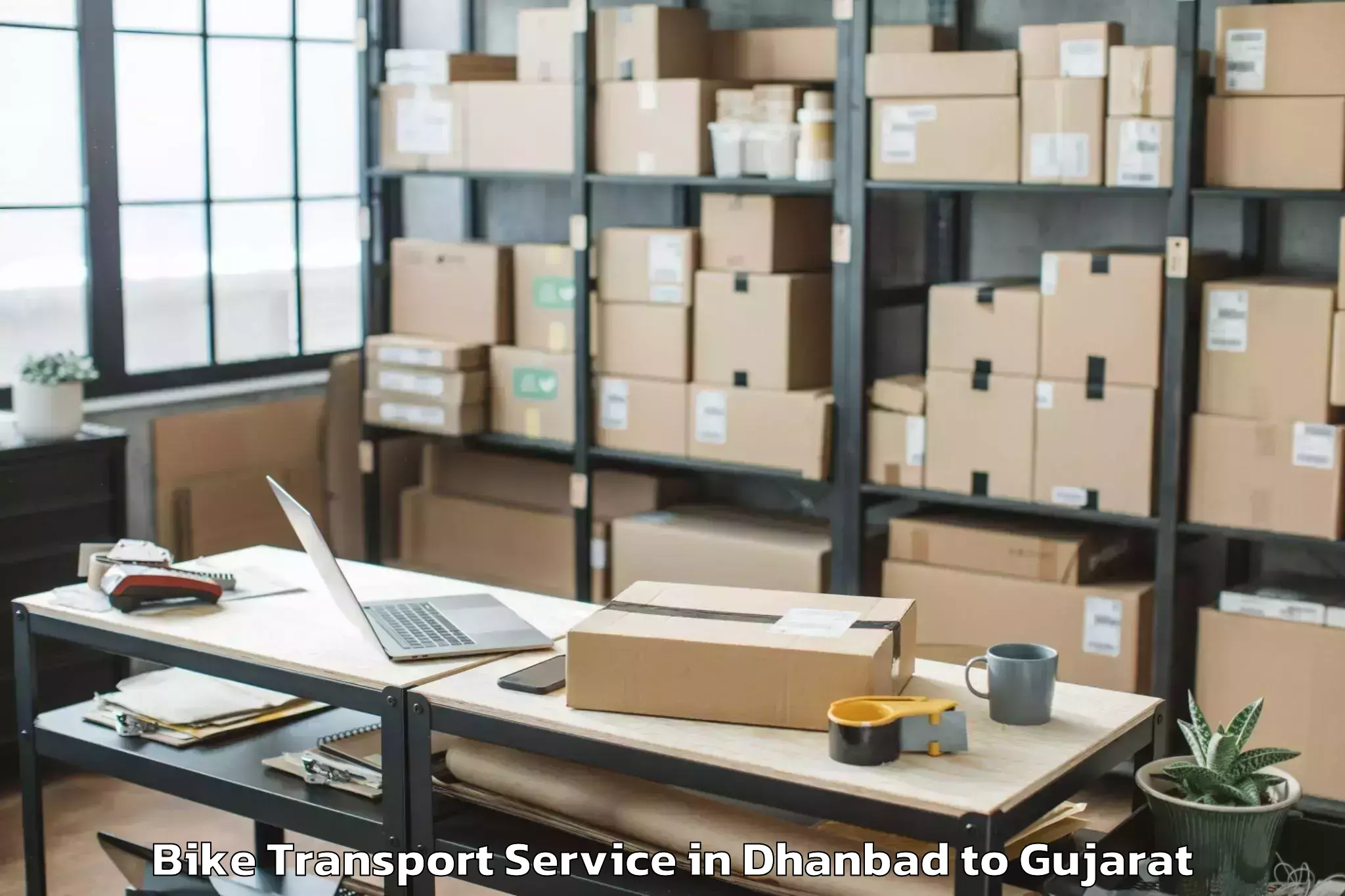 Expert Dhanbad to Gsfc University Vadodara Bike Transport